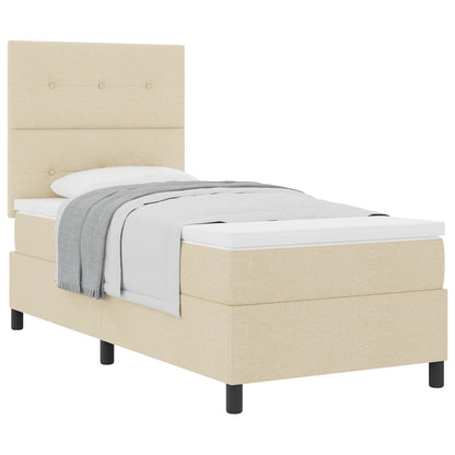 Letto a molle con testiera Crema 100 x 200 cm Tessuto | homemem39