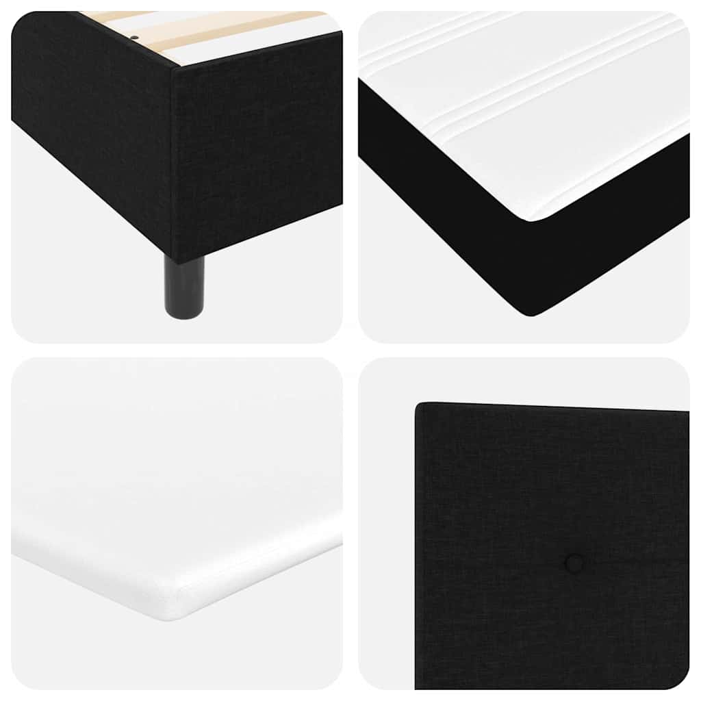 Letto a molle con testiera Nero 120 x 190 cm Tessuto | homemem39