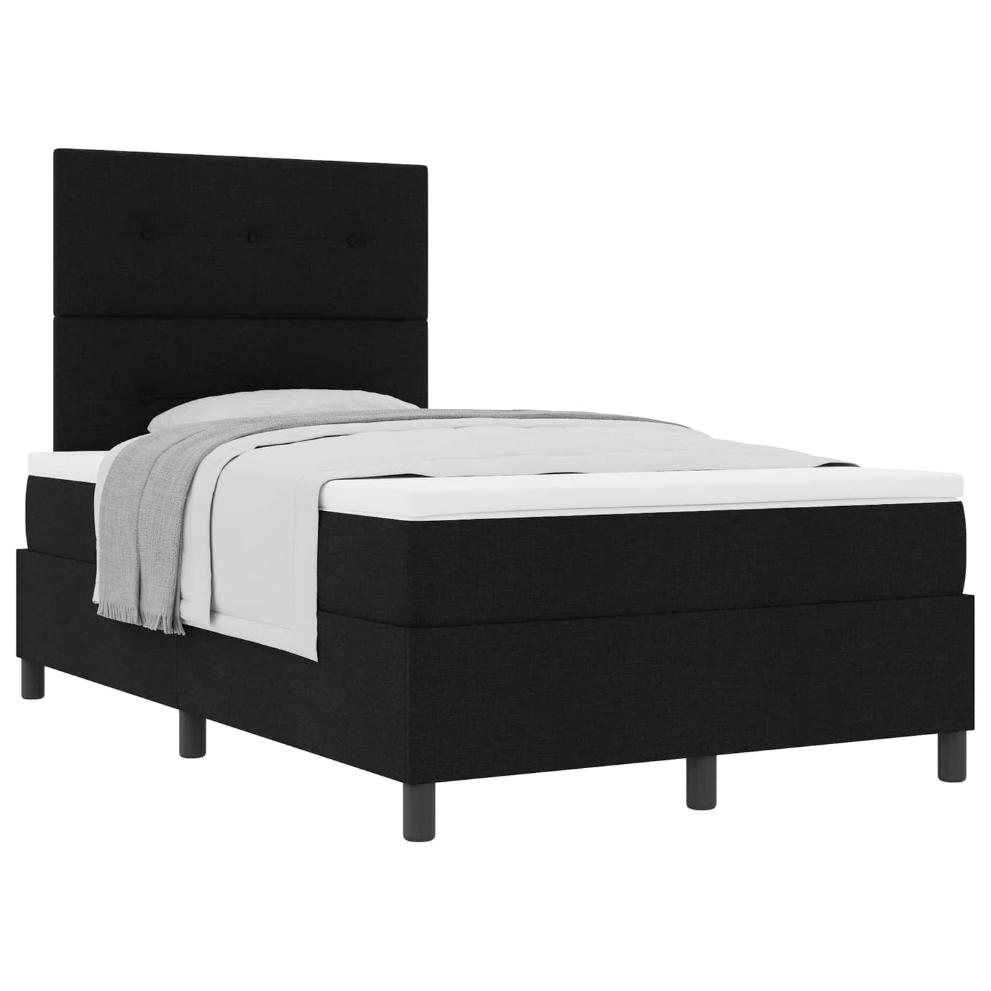 Letto a molle con testiera Nero 120 x 190 cm Tessuto