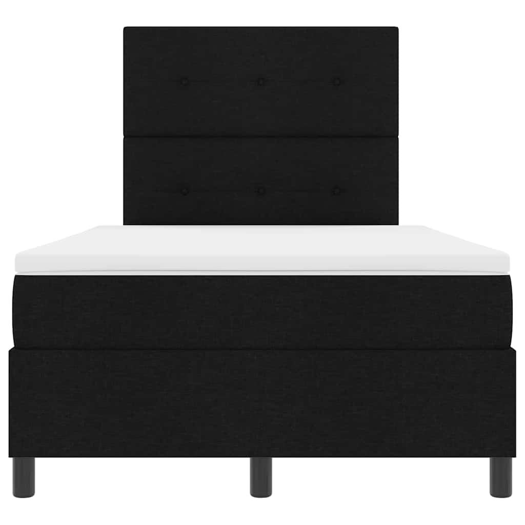 Letto a molle con testiera Nero 120 x 190 cm Tessuto