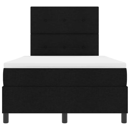 Letto a molle con testiera Nero 120 x 190 cm Tessuto