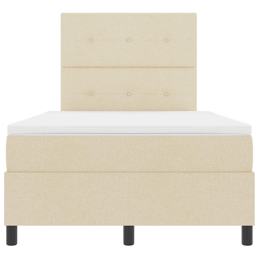 Letto a molle con testiera Crema 120 x 190 cm Tessuto | homemem39