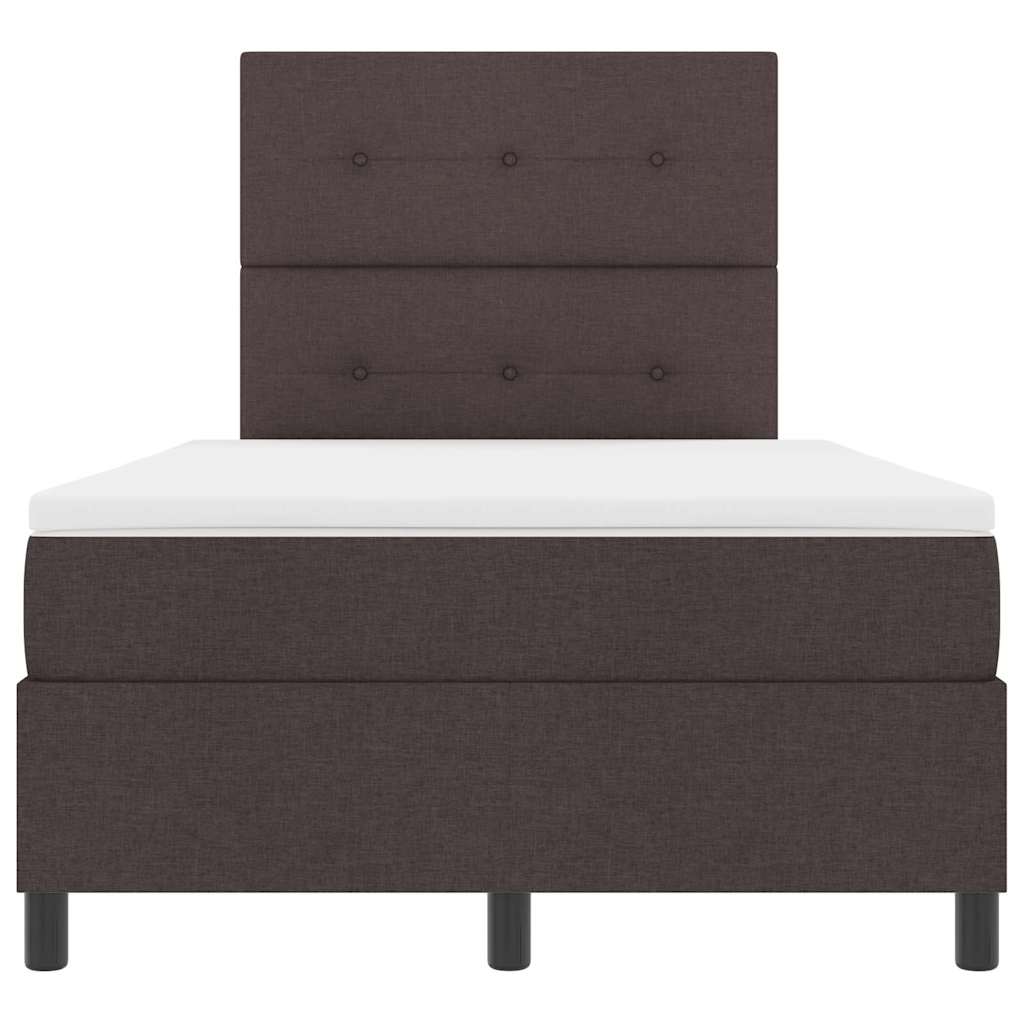 Letto a molle con testiera Marrone Scuro 120 x 200 cm Tessuto | homemem39