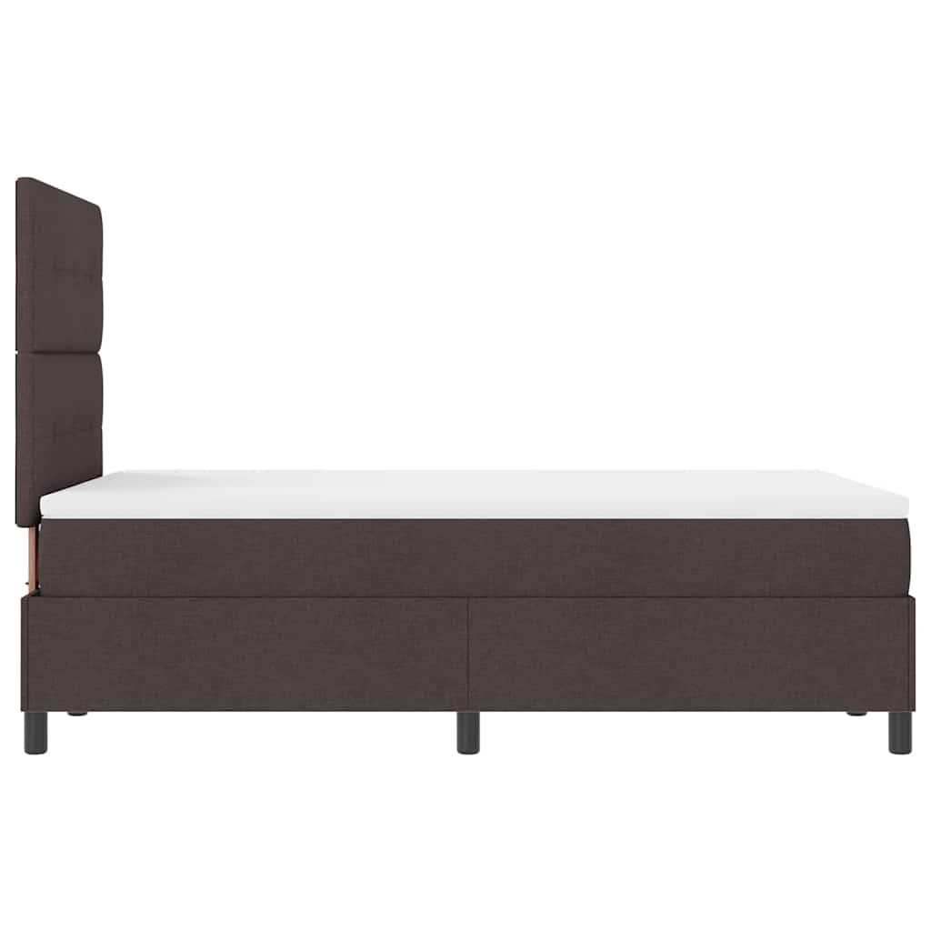 Letto a molle con testiera Marrone Scuro 120 x 200 cm Tessuto | homemem39