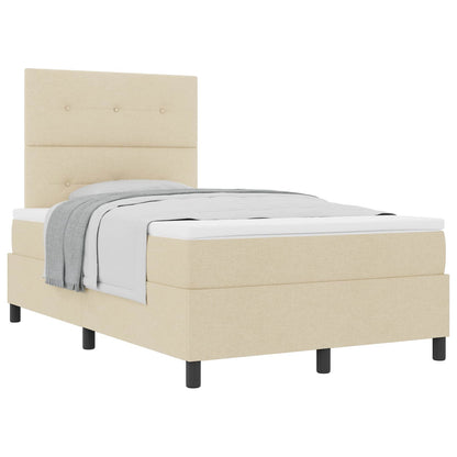 Letto a molle con testiera Crema 120 x 200 cm Tessuto | homemem39