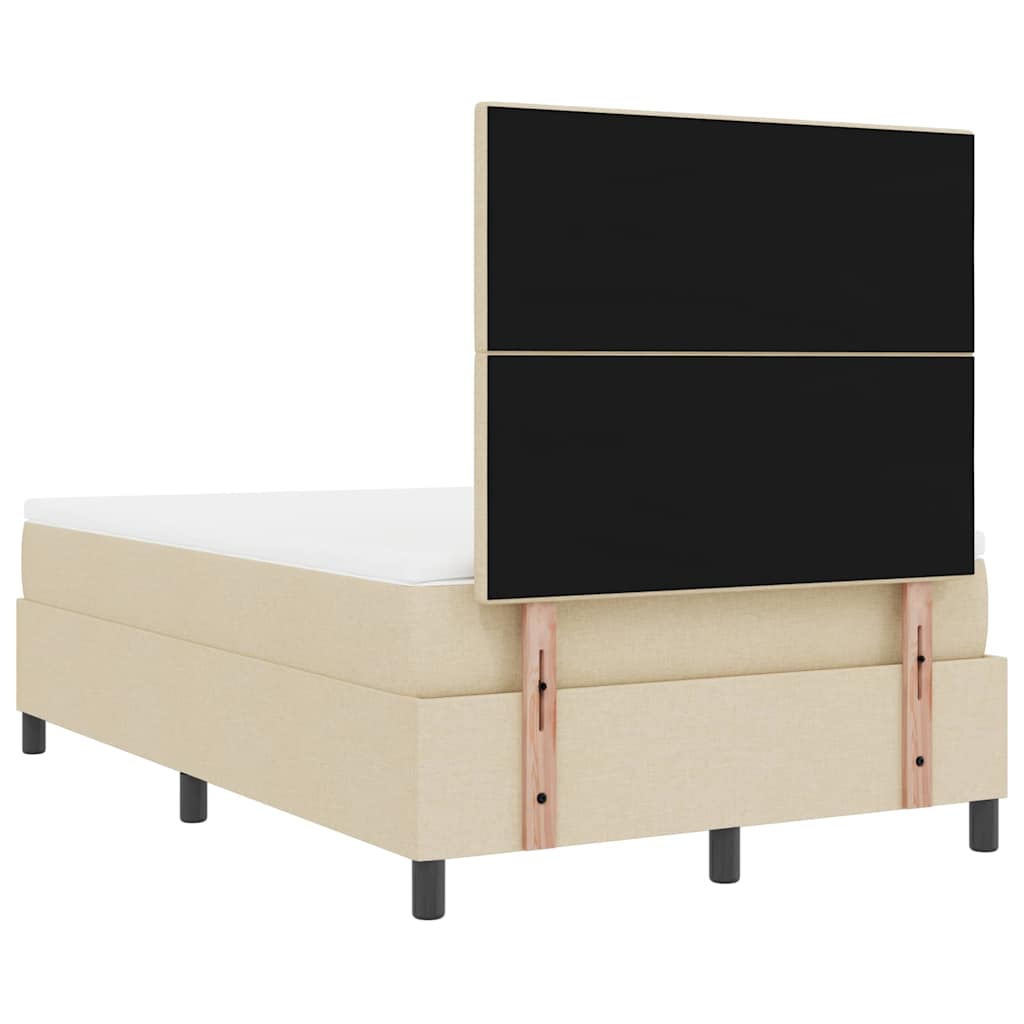 Letto a molle con testiera Crema 120 x 200 cm Tessuto | homemem39