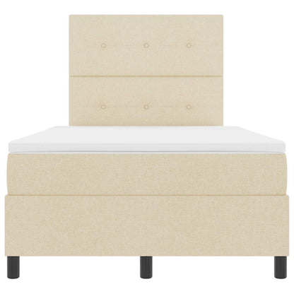 Letto a molle con testiera Crema 120 x 200 cm Tessuto | homemem39