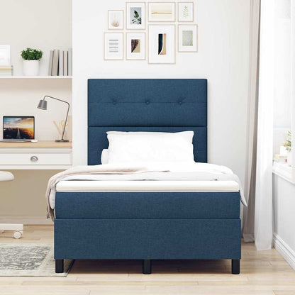 Letto a molle con testiera Blu 120 x 200 cm Tessuto