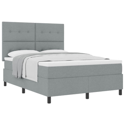 Letto a molle con testiera Grigio chiaro 140 x 190 cm Tessuto | homemem39