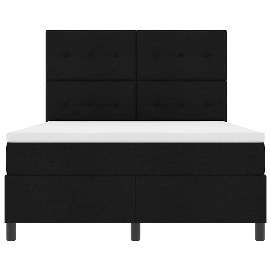 Letto a molle con testiera Nero 140 x 190 cm Tessuto | homemem39