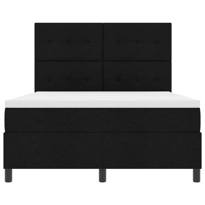 Letto a molle con testiera Nero 140 x 190 cm Tessuto | homemem39