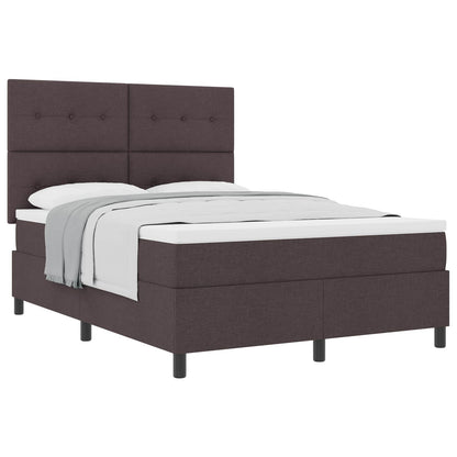 Letto a molle con testiera Marrone Scuro 140 x 190 cm Tessuto