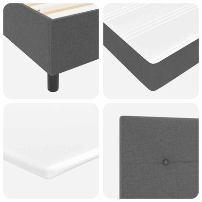 Letto a molle con testiera Grigio scuro 140 x 200 cm Tessuto | homemem39