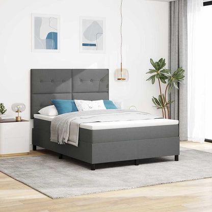 Letto a molle con testiera Grigio scuro 140 x 200 cm Tessuto | homemem39