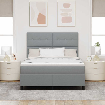 Letto a molle con testiera Grigio chiaro 160 x 200 cm Tessuto | homemem39