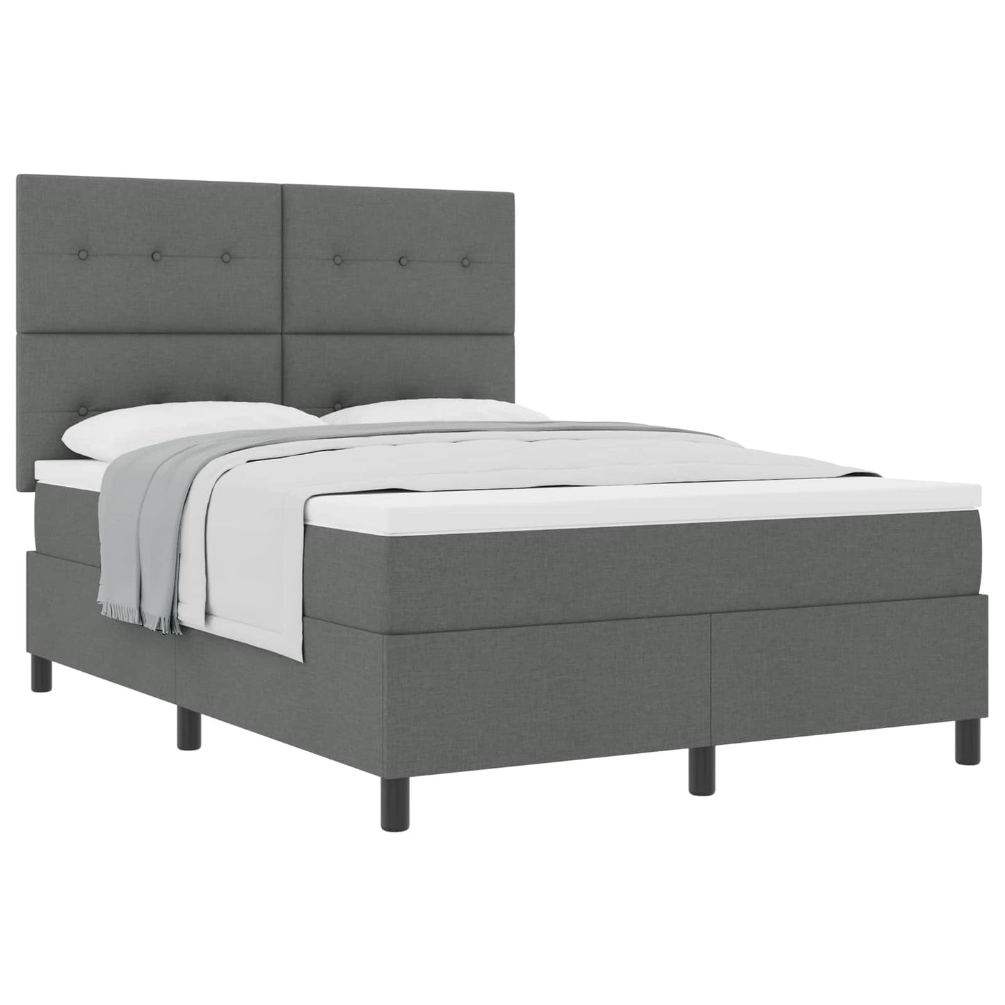 Letto a molle con testiera Grigio scuro 160 x 200 cm Tessuto | homemem39