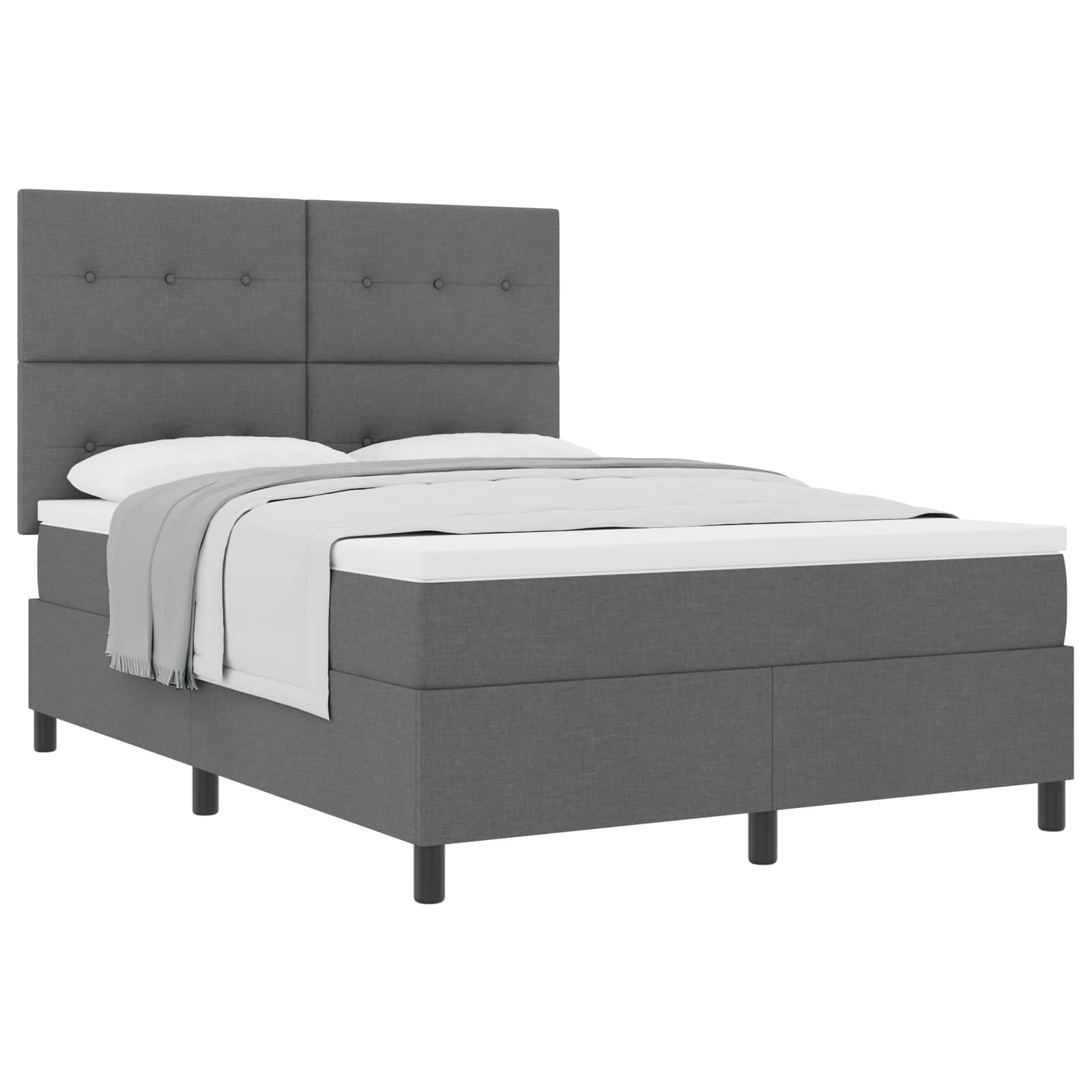 Letto a molle con testiera Grigio scuro 160 x 200 cm Tessuto | homemem39