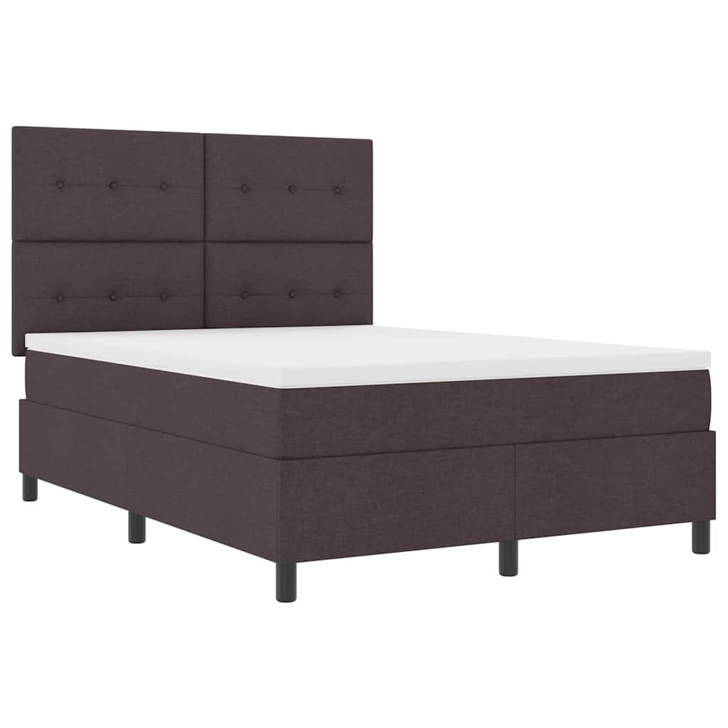 Letto a molle con materasso Marrone Scuro 160 x 200 cm Tessuto | homemem39