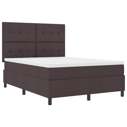 Letto a molle con materasso Marrone Scuro 160 x 200 cm Tessuto | homemem39