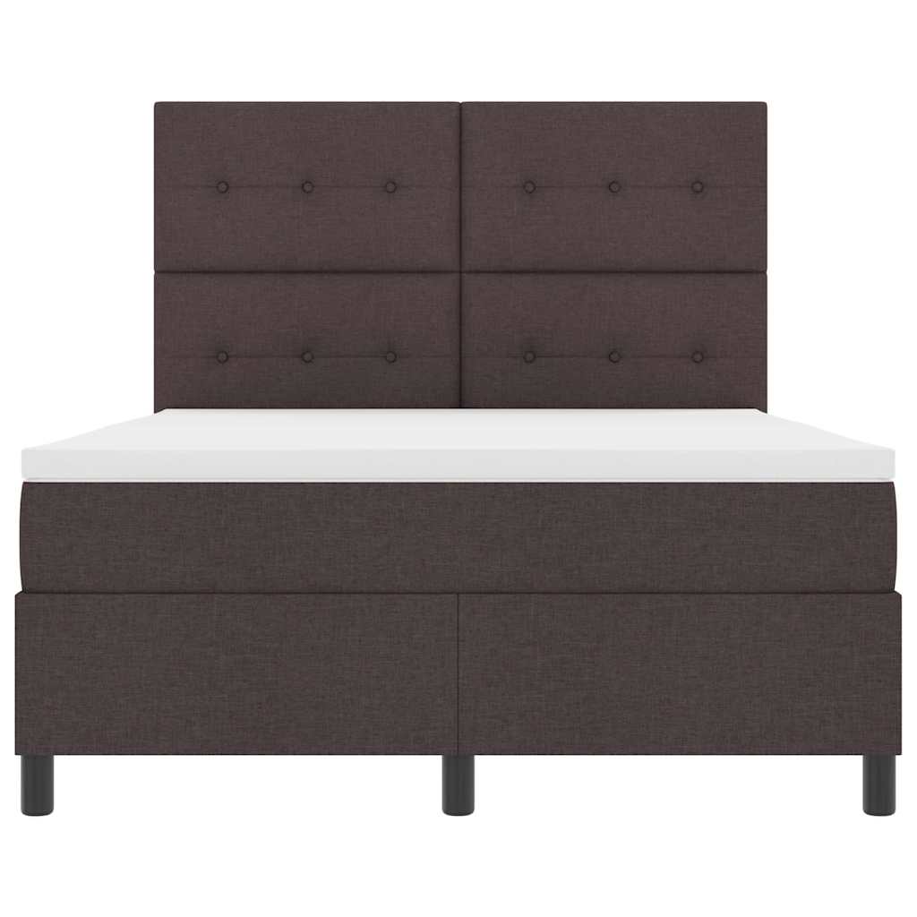 Letto a molle con materasso Marrone Scuro 160 x 200 cm Tessuto | homemem39