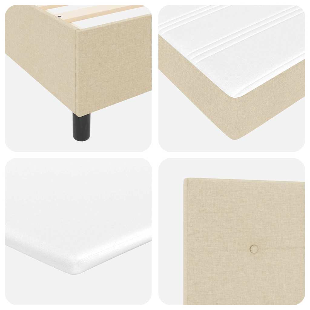 Letto a molle con materasso Crema 160 x 200 cm Tessuto | homemem39