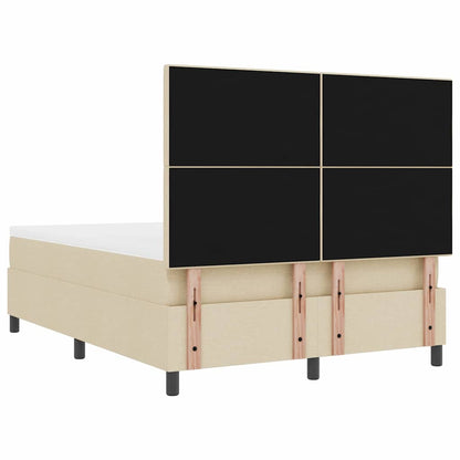 Letto a molle con materasso Crema 160 x 200 cm Tessuto | homemem39