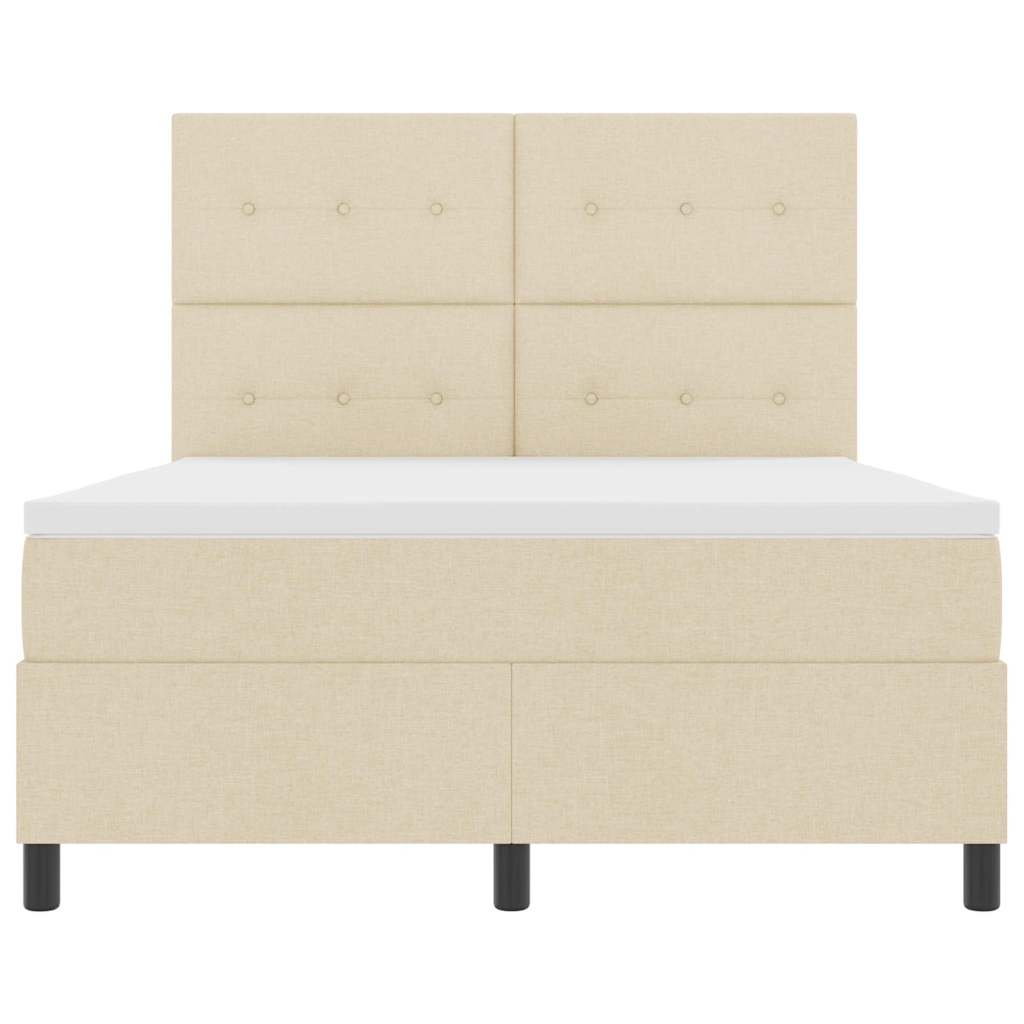 Letto a molle con materasso Crema 160 x 200 cm Tessuto | homemem39