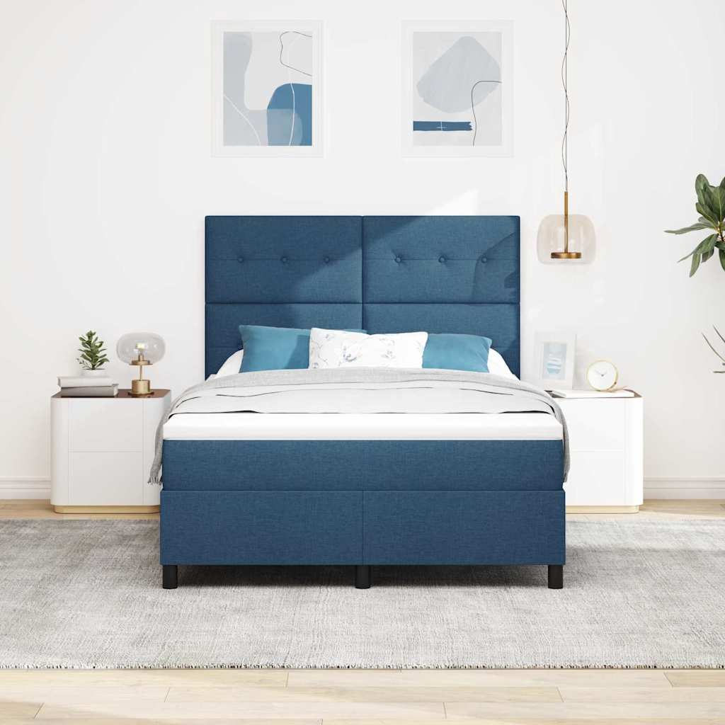 Letto a molle con materasso Blu 160 x 200 cm Tessuto | homemem39