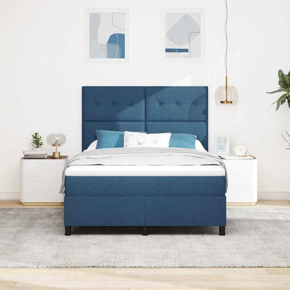 Letto a molle con testiera Blu 160 x 200 cm Tessuto