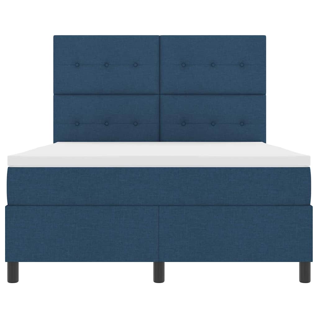 Letto a molle con testiera Blu 160 x 200 cm Tessuto