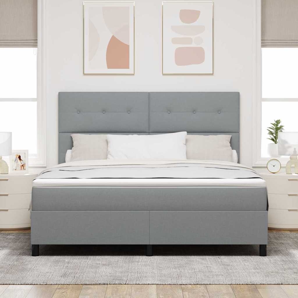 Letto a molle con materasso Grigio chiaro 180 x 200 cm Tessuto | homemem39