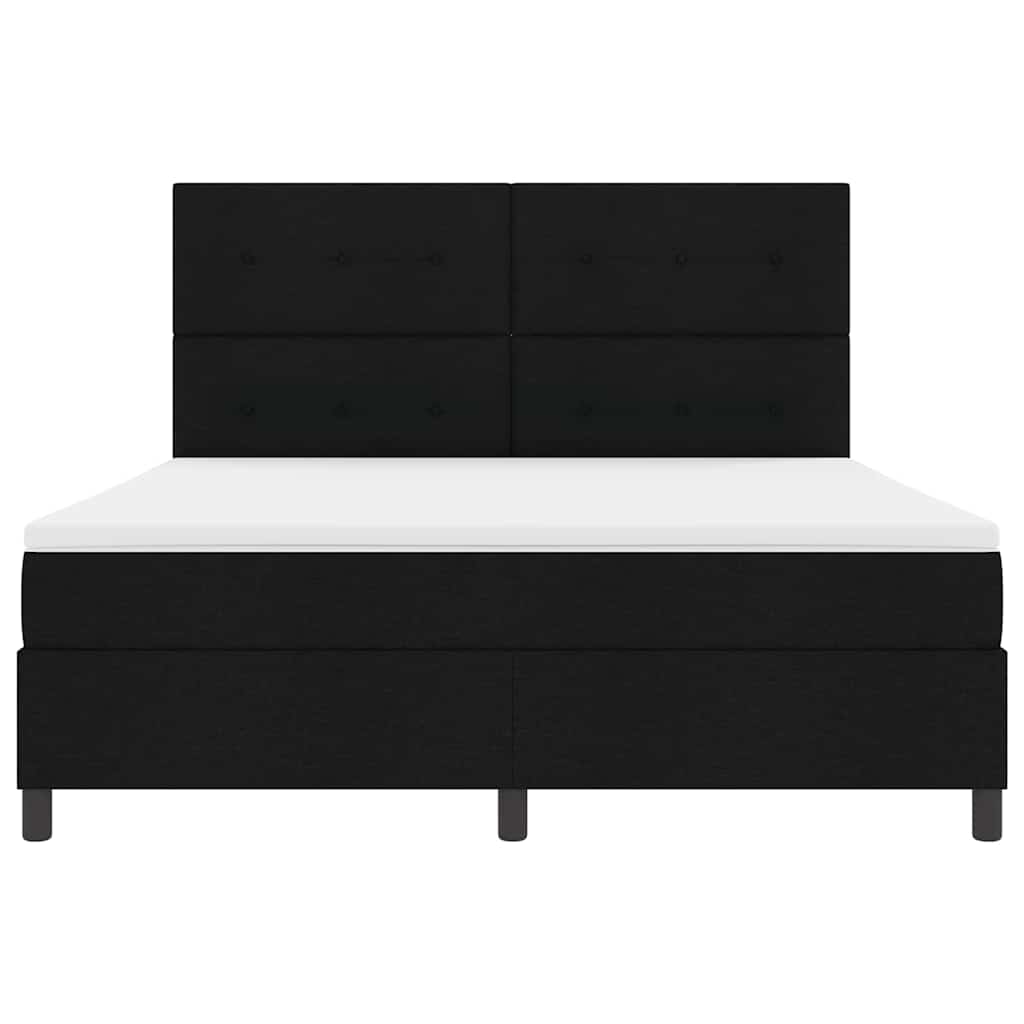 Letto a molle con testiera Nero 180 x 200 cm Tessuto