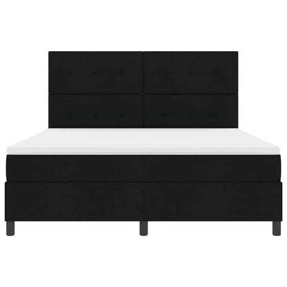 Letto a molle con testiera Nero 180 x 200 cm Tessuto