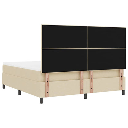Letto a molle con testiera Crema 180 x 200 cm Tessuto