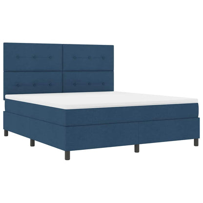 Letto a molle con materasso Blu 180 x 200 cm Tessuto