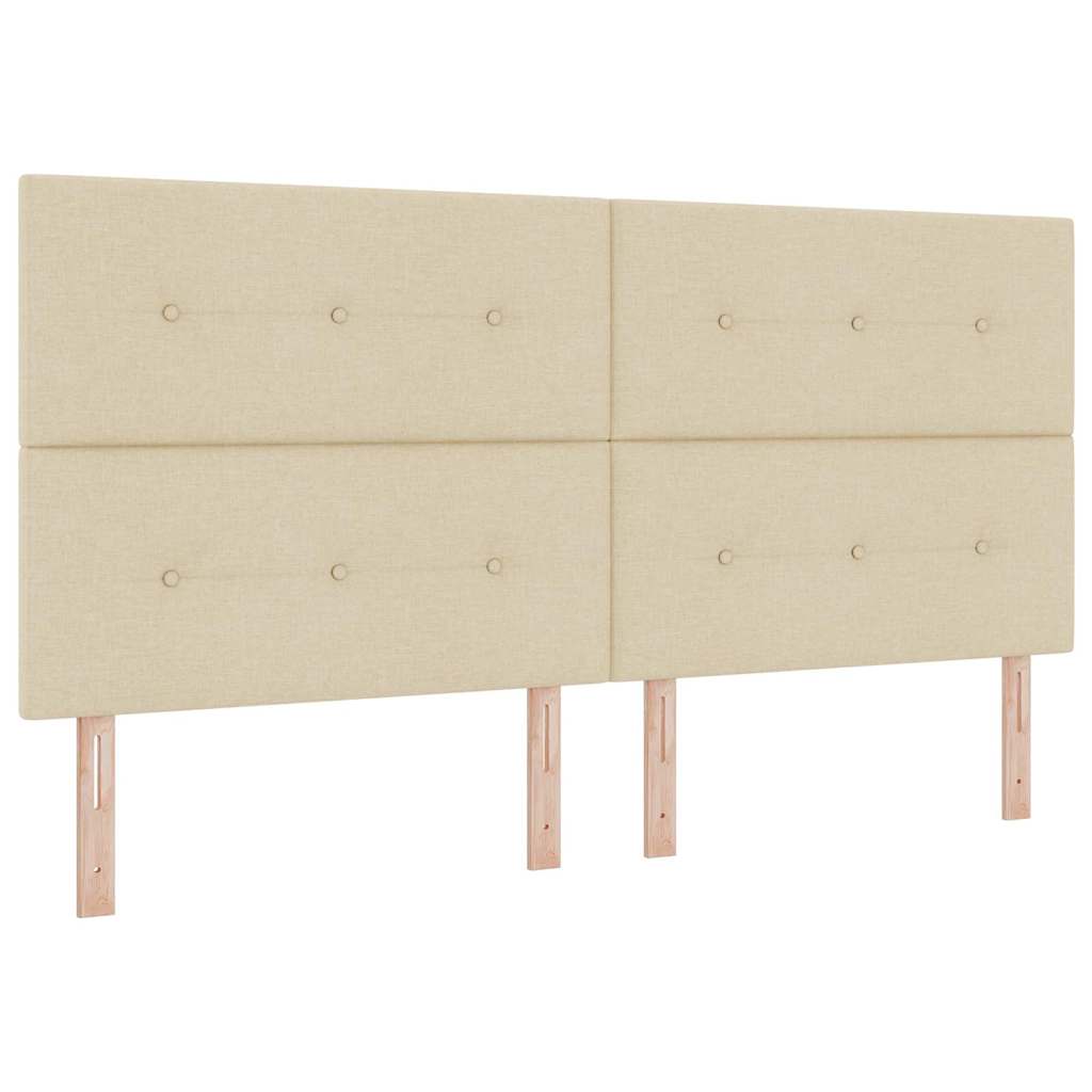 Letto a molle con materasso Crema 200 x 200 cm Tessuto | homemem39