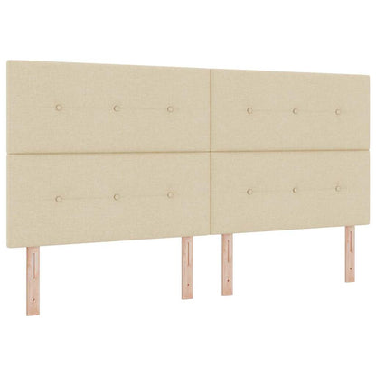 Letto a molle con materasso Crema 200 x 200 cm Tessuto | homemem39
