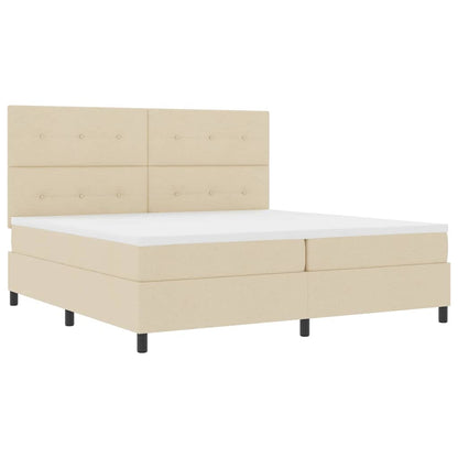 Letto a molle con materasso Crema 200 x 200 cm Tessuto | homemem39