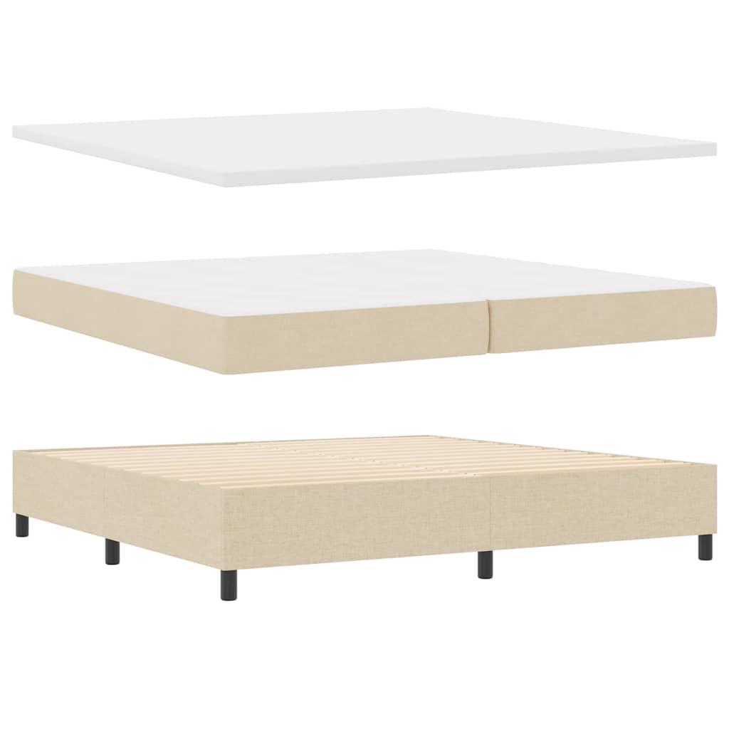 Letto a molle con materasso Crema 200 x 200 cm Tessuto | homemem39