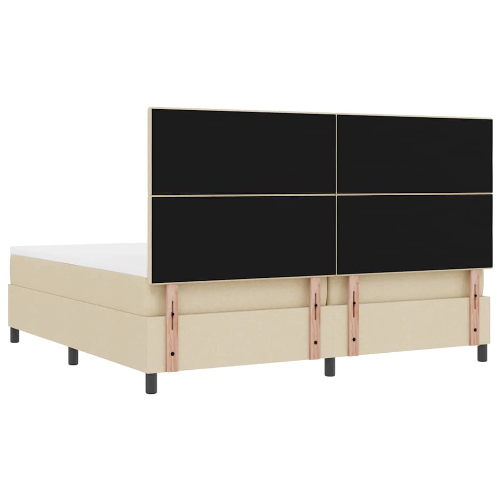 Letto a molle con materasso Crema 200 x 200 cm Tessuto | homemem39
