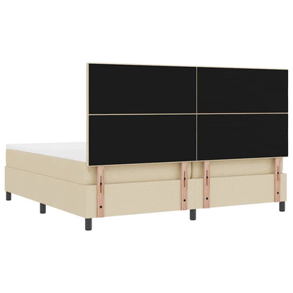 Letto a molle con materasso Crema 200 x 200 cm Tessuto | homemem39