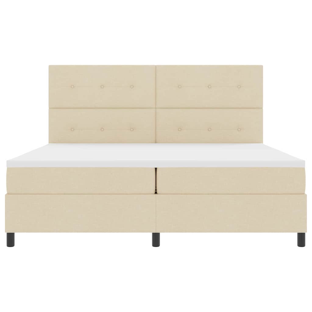 Letto a molle con materasso Crema 200 x 200 cm Tessuto | homemem39