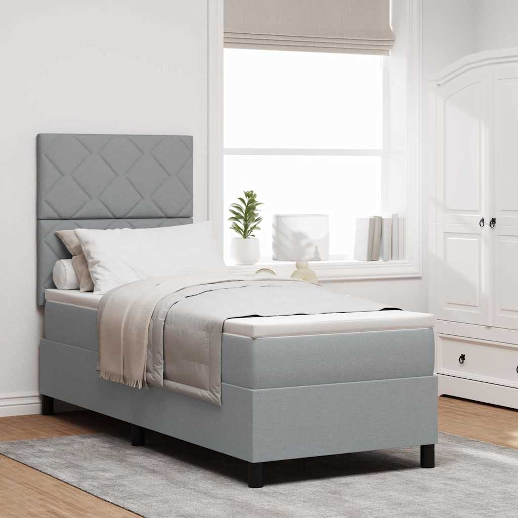 Letto a molle con materasso Grigio chiaro 80 x 200 cm Tessuto | homemem39