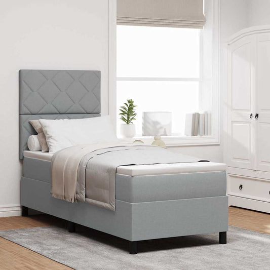 Letto a molle con materasso Grigio chiaro 80 x 200 cm Tessuto | homemem39