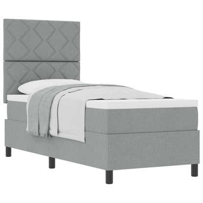 Letto a molle con materasso Grigio chiaro 80 x 200 cm Tessuto | homemem39