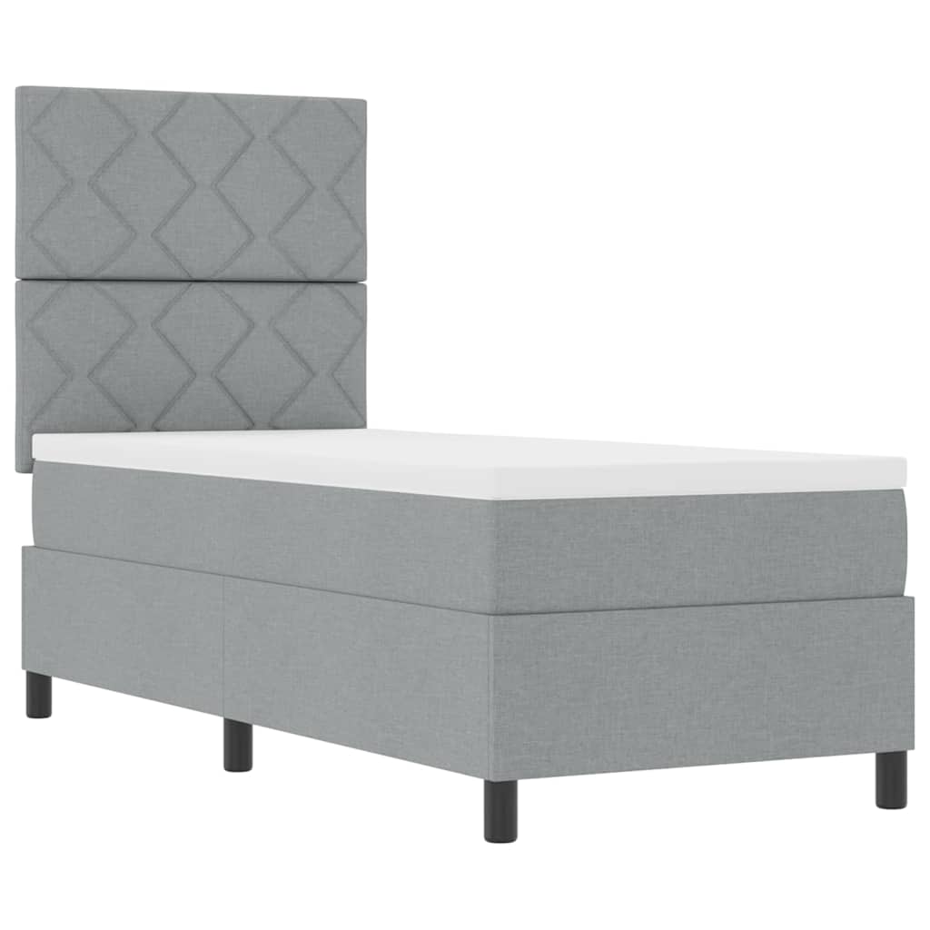 Letto a molle con materasso Grigio chiaro 80 x 200 cm Tessuto | homemem39