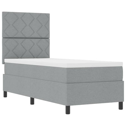 Letto a molle con materasso Grigio chiaro 80 x 200 cm Tessuto | homemem39