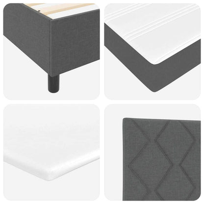 Letto a molle con testiera Grigio scuro 80 x 200 cm Tessuto | homemem39