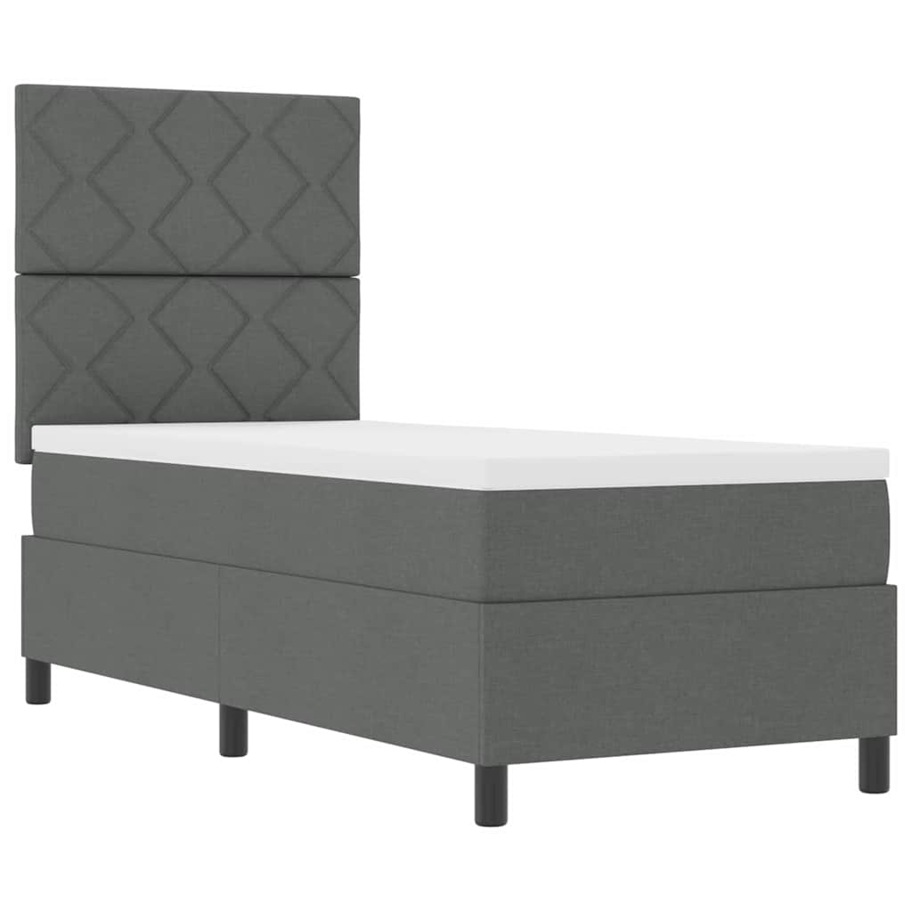 Letto a molle con testiera Grigio scuro 80 x 200 cm Tessuto | homemem39