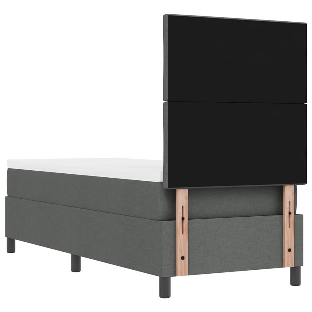 Letto a molle con testiera Grigio scuro 80 x 200 cm Tessuto | homemem39